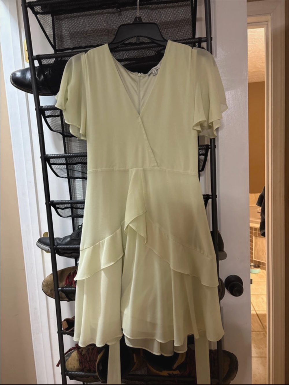 Light Green Ruffle Tiered Women's Dress